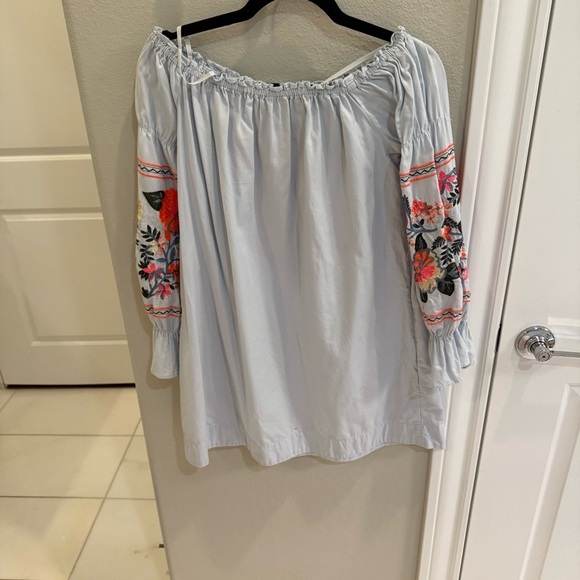 Free People Fleur De Jour Mini Shift Boho Dress Floral Embroidered sundress - Picture 5 of 8